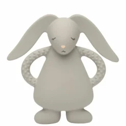 Lapin de dentition en caoutchouc naturel gris