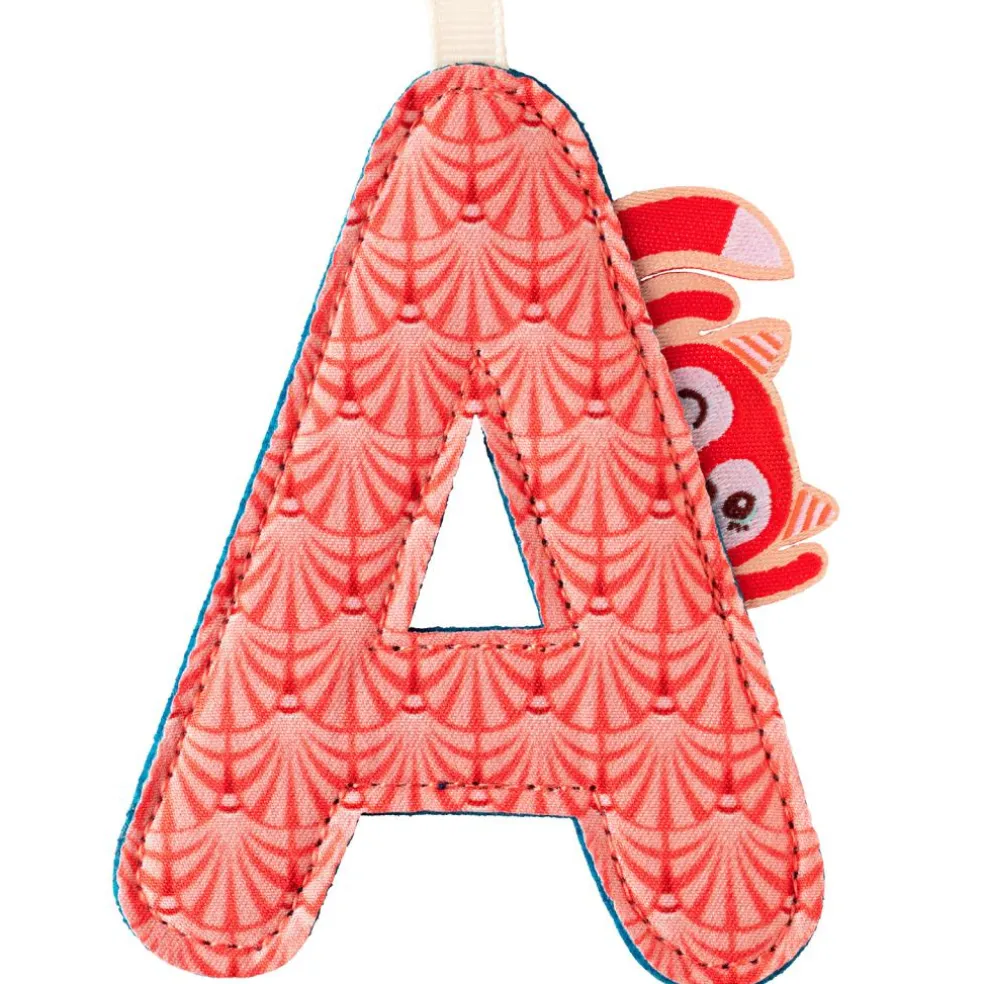Lettre en tissu à suspendre réversible A Alice (9,5 cm)