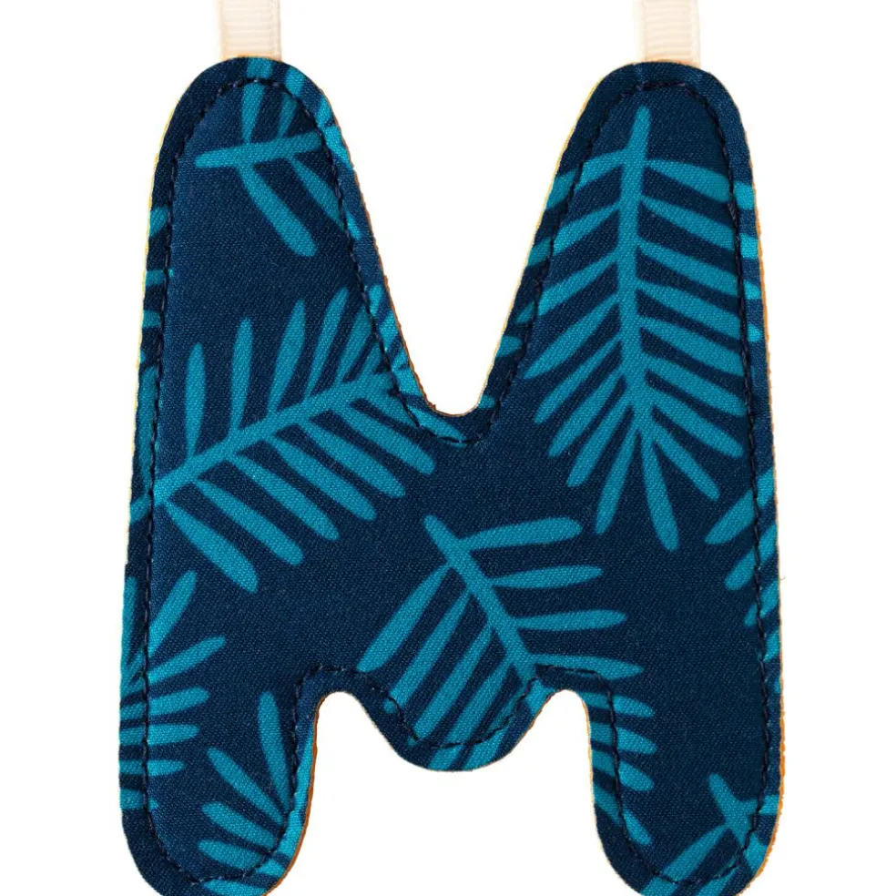 Lettre en tissu à suspendre réversible M (9,5 cm)