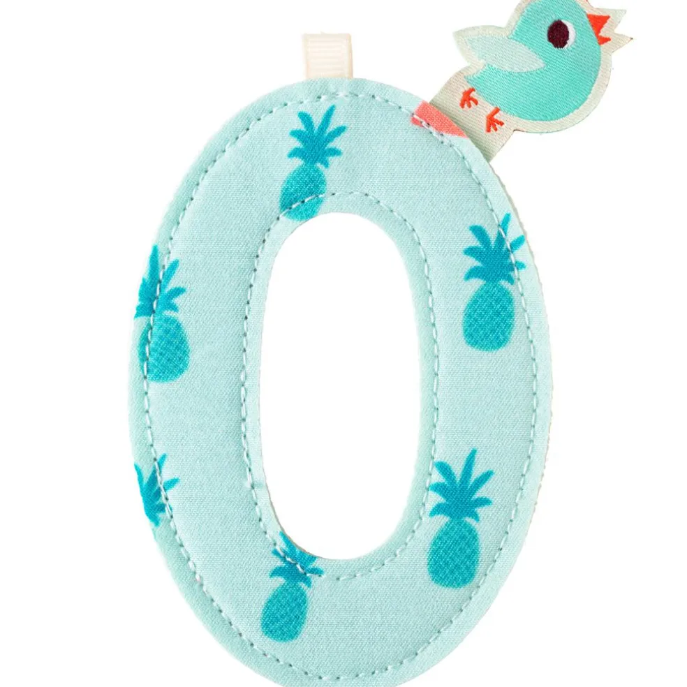 Lettre en tissu à suspendre réversible O (9,5 cm)