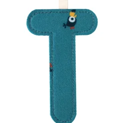 Lettre en tissu à suspendre réversible T (9,5 cm)