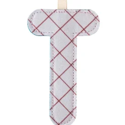 Lettre en tissu à suspendre réversible T (9,5 cm)