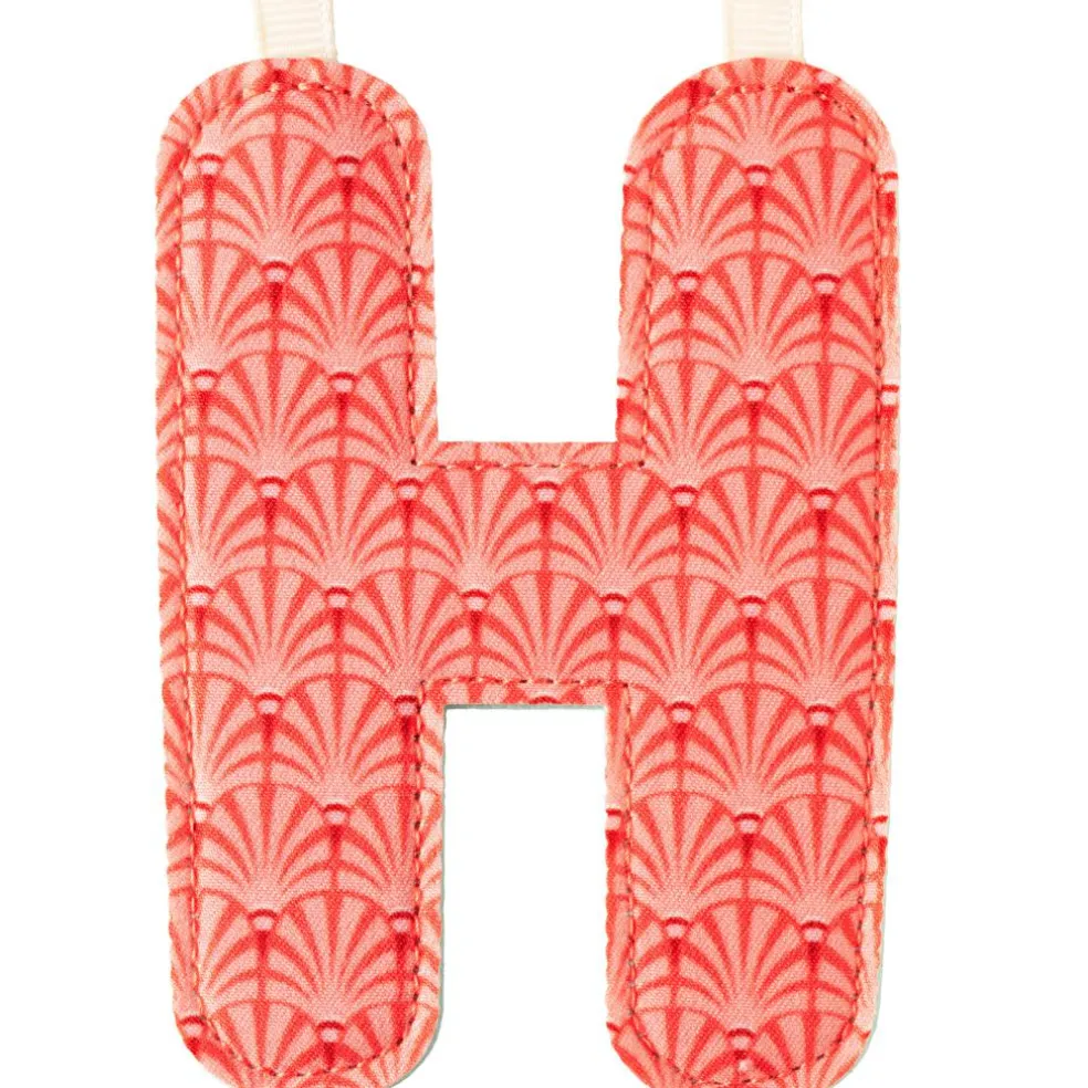 Lettre en tissu à suspendre réversible H (9,5 cm)