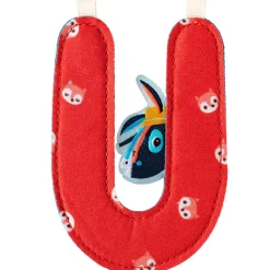 Lettre en tissu à suspendre réversible U (9,5 cm)