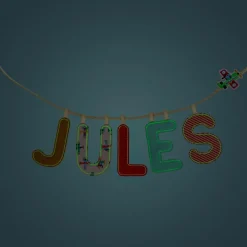 Lettre phosphorescente en tissu à suspendre U