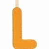 Lettre phosphorescente en tissu à suspendre L Jaune