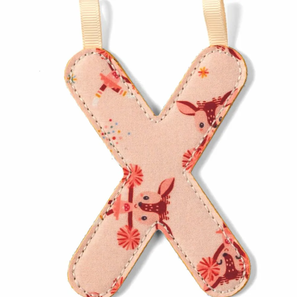 Lettre phosphorescente en tissu à suspendre X