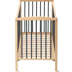 Lit à barreaux en bois Arthur hybride anthracite (60 x 120 cm)