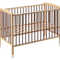 Lit à barreaux en bois Arthur hybride vieux rose (60 x 120 cm)