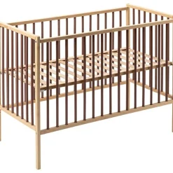 Lit à barreaux en bois Rémi hybride vieux rose (60 x 120 cm)