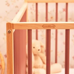 Lit à barreaux en bois Rémi hybride vieux rose (60 x 120 cm)