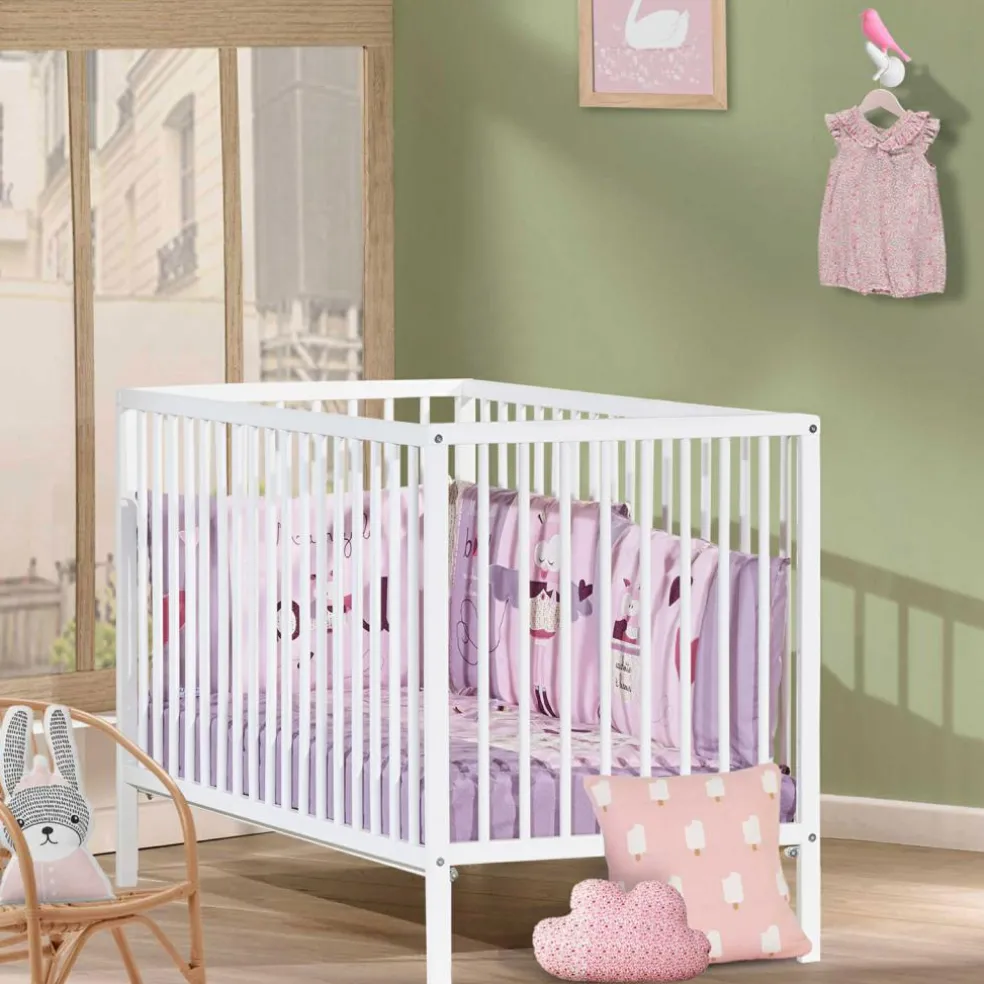 Lit à barreaux First blanc (60 x 120 cm)