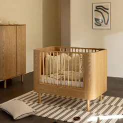 Lit à barreaux évolutif Yume Natural Ash (110 x 70 cm)