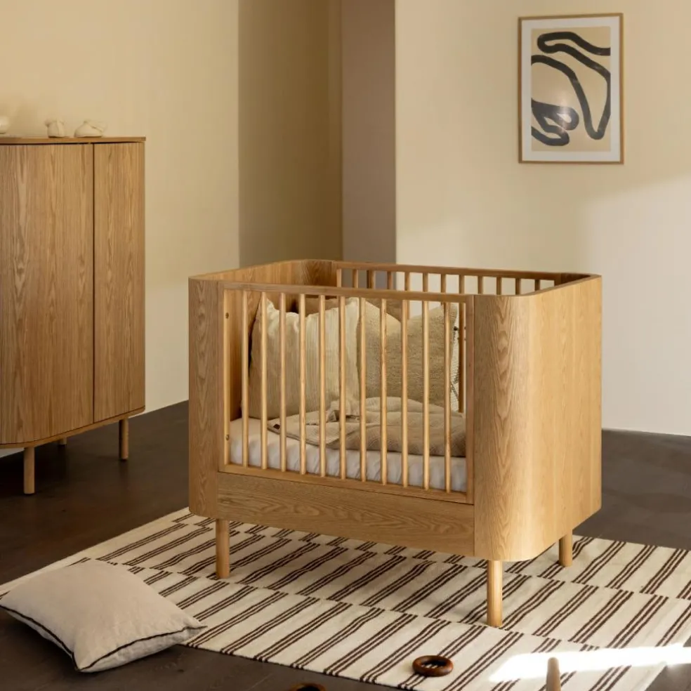 Lit à barreaux évolutif Yume Natural Ash (110 x 70 cm)