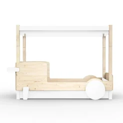 Lit baldaquin avec tiroir Discovery finition laquée (coloris au choix)