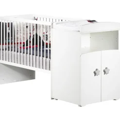 Lit bébé combiné évolutif New Basic Boutons étoile gris (60 x 120 cm)