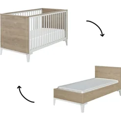 Lit bébé évolutif en chêne blond Marcel (70 x 140)