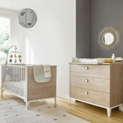 Lit bébé évolutif en chêne blond Marcel (70 x 140)