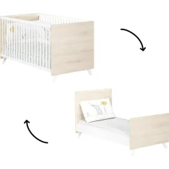 Lit bébé évolutif Little Big Bed Scandi naturel (70 x 140 cm)