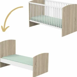 Lit bébé évolutif Little big bed Acces bois blanc (70 x 140 cm)