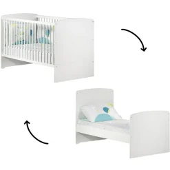 Lit bébé évolutif New Basic Little Big Bed blanc (70 x 140 cm)