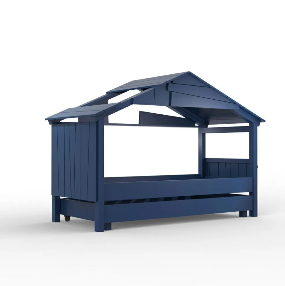 Lit cabane Star avec tiroir finition laquée (coloris au choix)