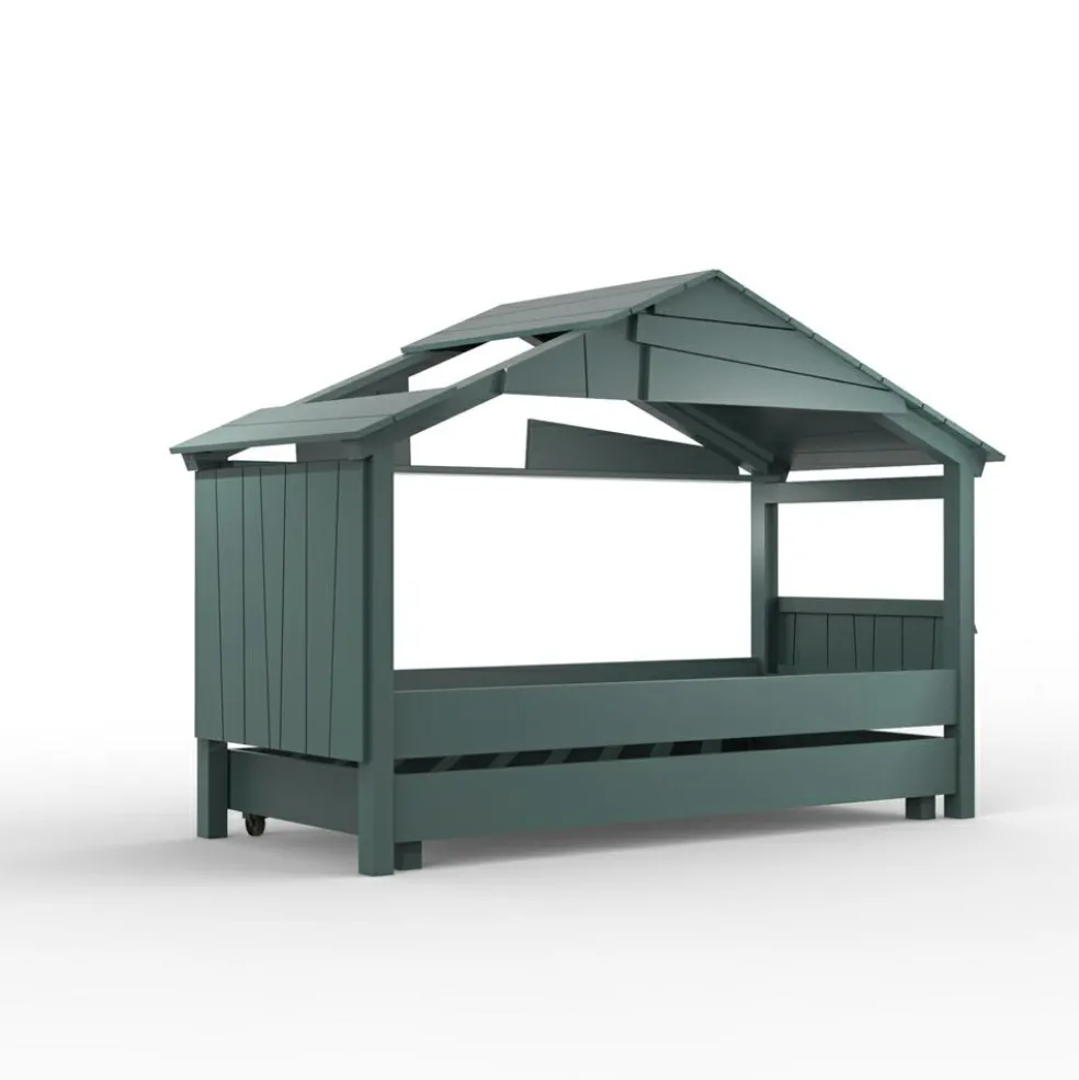 Lit cabane Star avec tiroir finition laquée (coloris au choix)