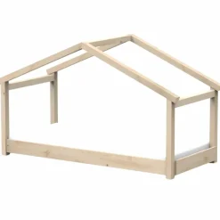 Lit cabane Star Light 1 finition bois brut (90 x 200 cm)