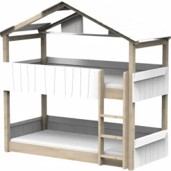Lit cabane superposé Star Light 3 finition laquée (coloris au choix)