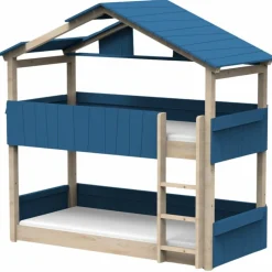 Lit cabane superposé Star Light 3 finition laquée (coloris au choix)