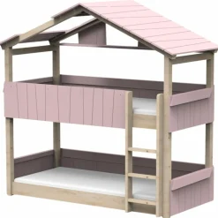 Lit cabane superposé Star Light 3 finition laquée (coloris au choix)