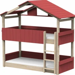 Lit cabane superposé Star Light 3 finition laquée (coloris au choix)