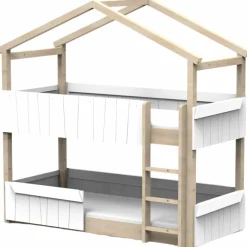 Lit cabane superposé Star Light 2 finition laquée (coloris au choix)