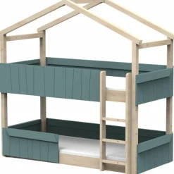 Lit cabane superposé Star Light 2 finition laquée (coloris au choix)