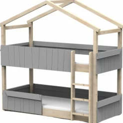 Lit cabane superposé Star Light 2 finition laquée (coloris au choix)