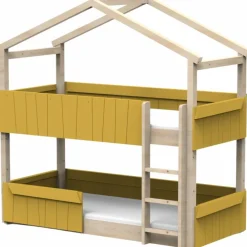 Lit cabane superposé Star Light 2 finition laquée (coloris au choix)