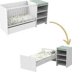 Lit combiné évolutif First Blanc (60 x 120 cm)