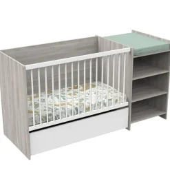 Lit combiné évolutif Up chêne Silex (60 x 120 cm)