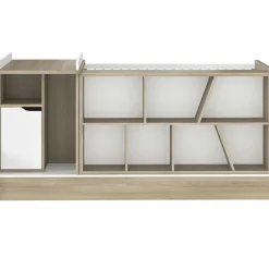 Lit compact évolutif Sacha chêne du bocage sans tiroir (70 x 140 cm)