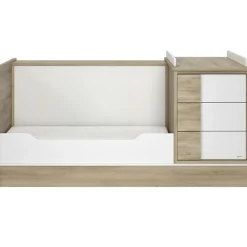Lit compact évolutif Sacha chêne du bocage sans tiroir (70 x 140 cm)