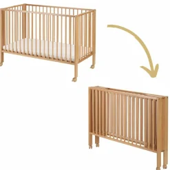 Lit d'appoint pliable Jori Natural (120 x 60 cm)