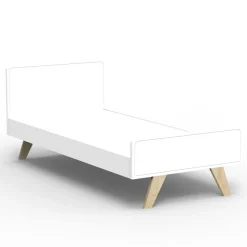 Lit junior Madavin avec pieds en bouleau coloris au choix (90 x 200 cm)