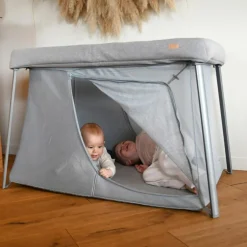 Lit parapluie 3 en 1 Eazy sleep Gris chiné et Galet