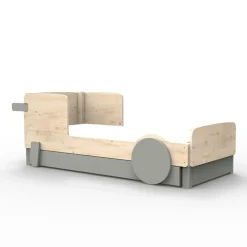 Lit simple avec tiroir Discovery finition laquée (coloris au choix)