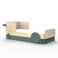 Lit simple avec tiroir Discovery finition laquée (coloris au choix)