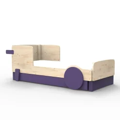 Lit simple avec tiroir Discovery finition laquée (coloris au choix)