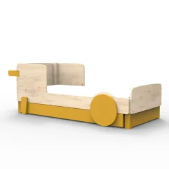 Lit simple avec tiroir Discovery finition laquée (coloris au choix)