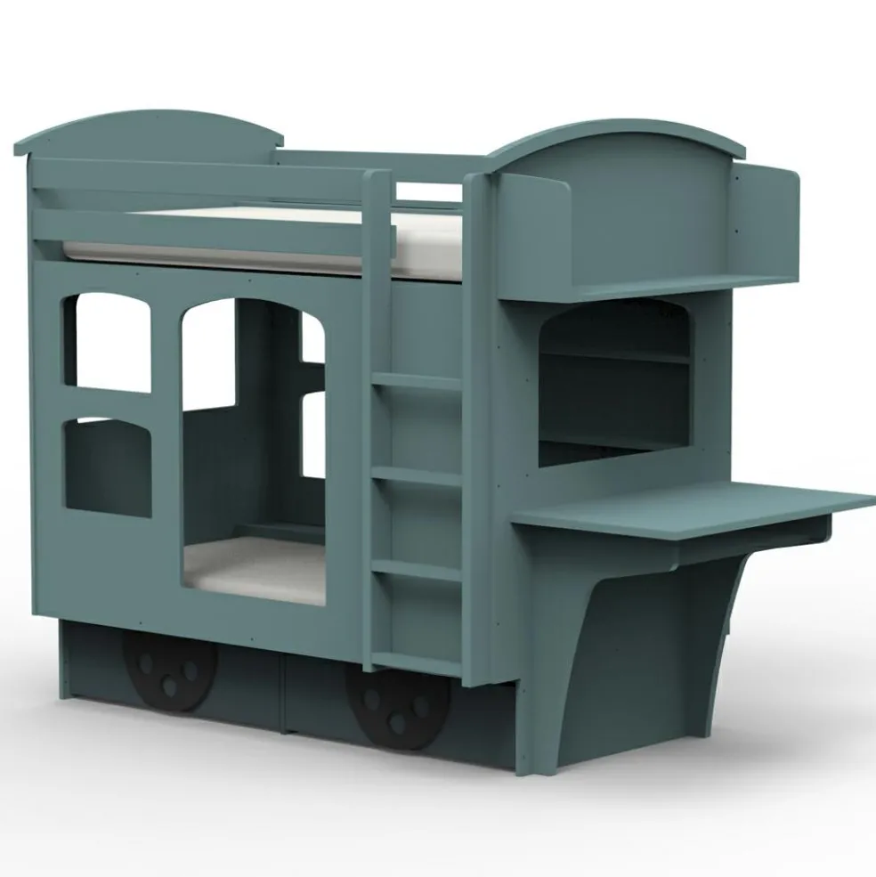 Lit superposé wagon coloris au choix (90 x 190 cm)