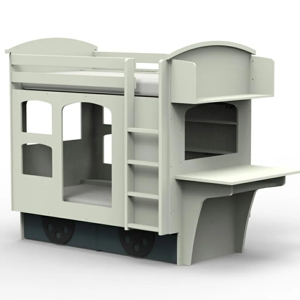 Lit superposé wagon coloris au choix (90 x 190 cm)