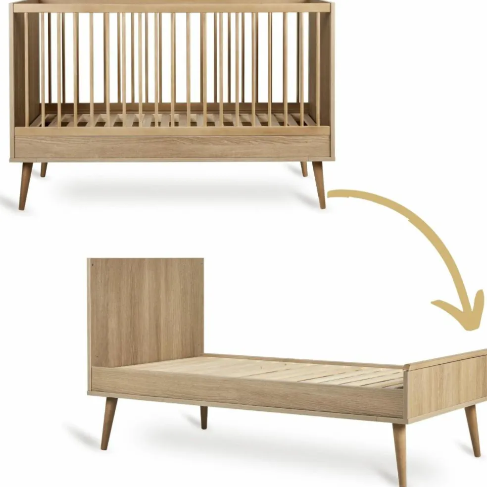 Lit évolutif Flow Honey Ash (140 x 70 cm)
